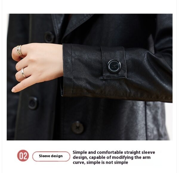 Women's Mid-length Leather Coat Spring And Autumn - Image 7