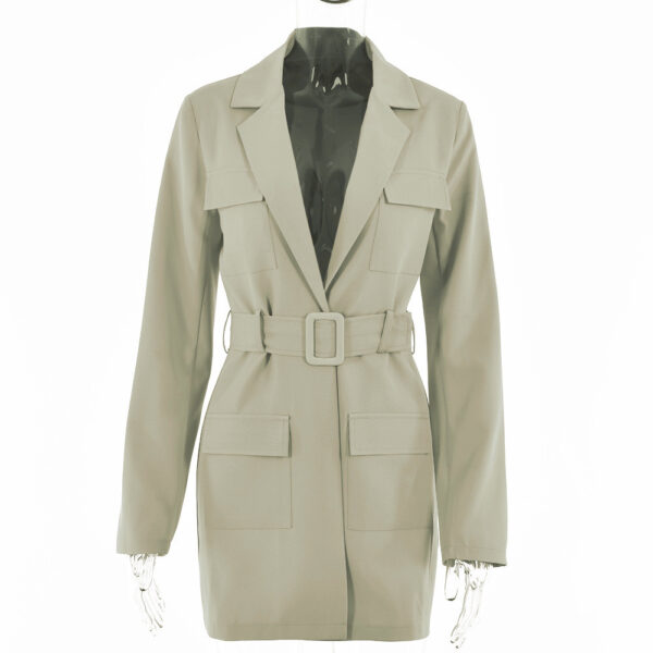Lapel Long Sleeve Oversized Women's Dress - Image 7