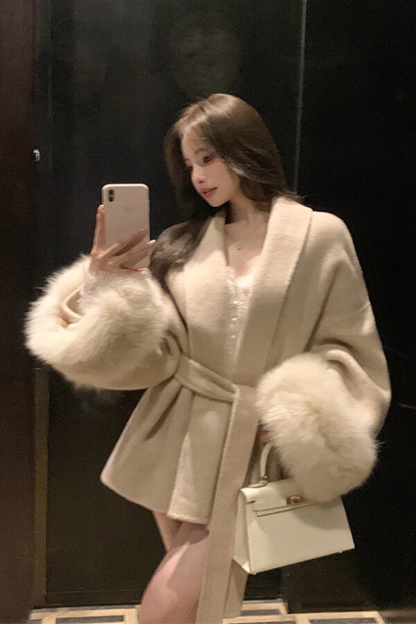 Fashion Plus Size French Elegant Woolen Overcoat - Image 5