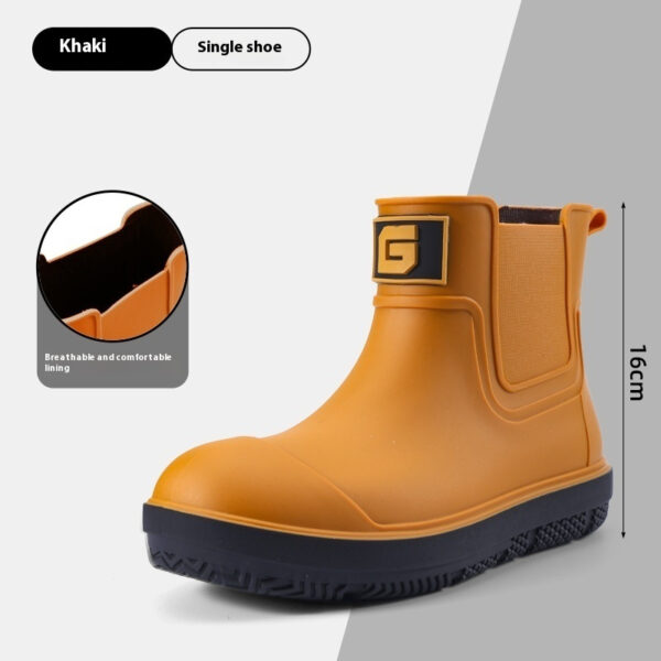 Men's Short Fashion Non-slip Waterproof Shoes Fleece-lined Platform - Image 4