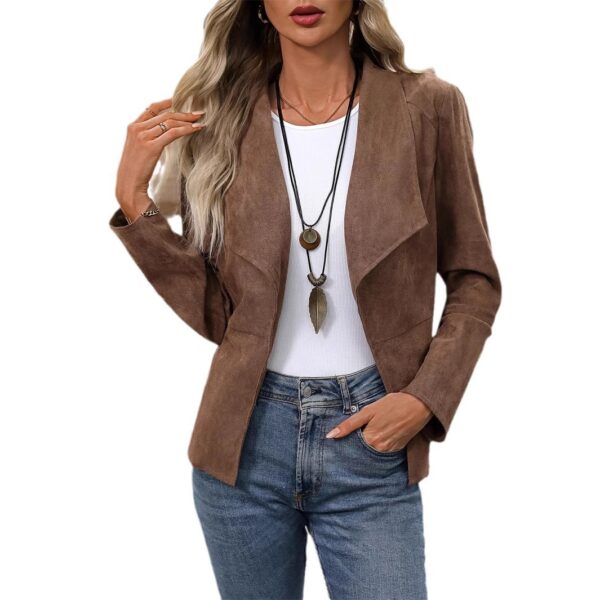 Women's Faux Suede Jacket New Coat - Image 4