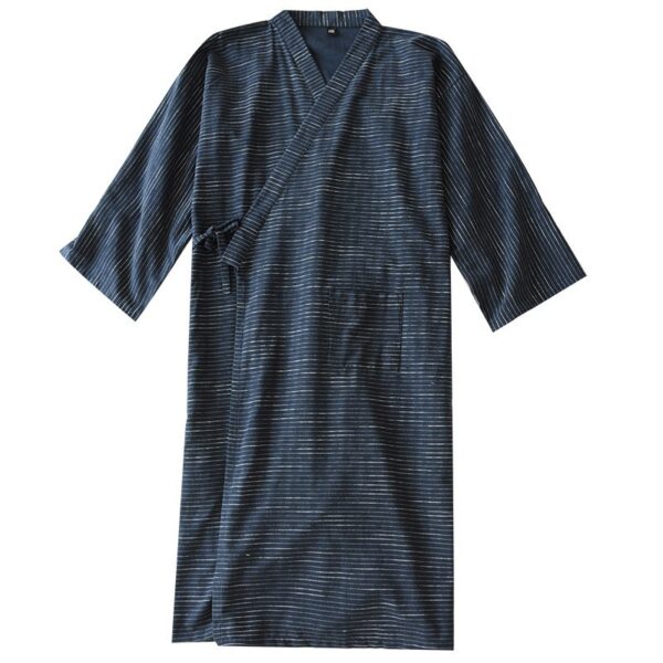 Summer Jacquard Gauze Cotton Kimono Thin Home Bathrobe Simple - Image 4