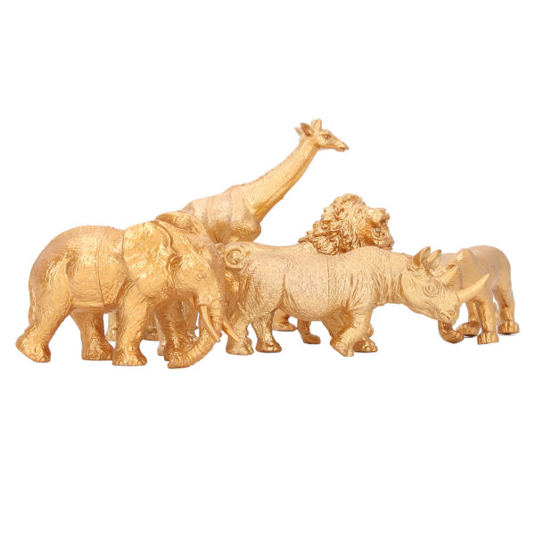 Safari Animals Figures Toy Gold Color Wild Zoo Animals Figurines for Early Education - Image 6