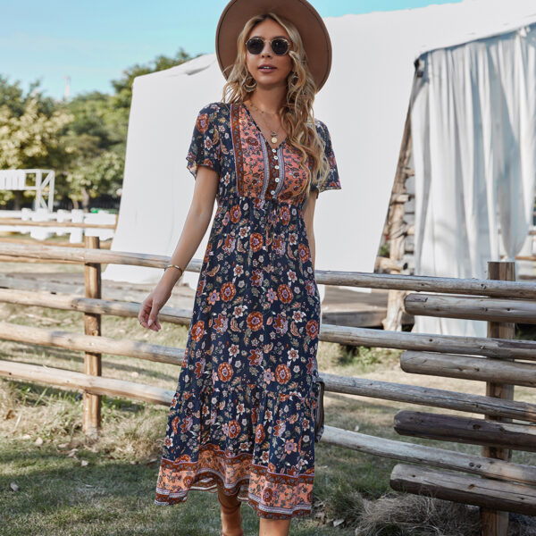 Positioning Flower Dress Summer Leisure Vacation - Image 2
