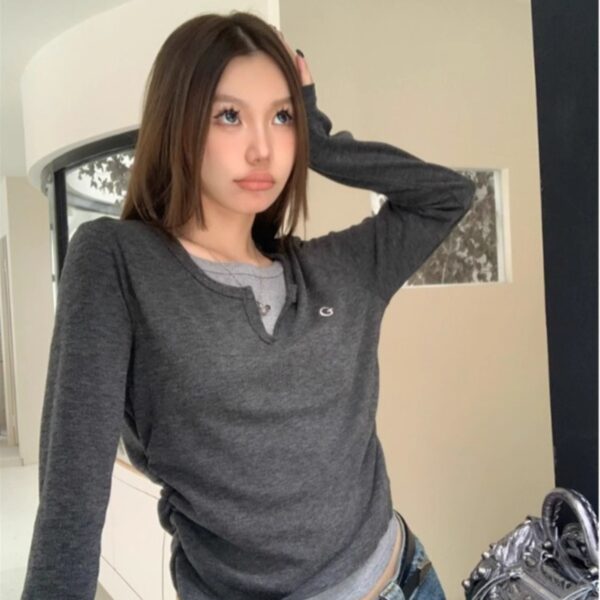 Women's Fashion American Vintage Bottoming Shirt - Image 3