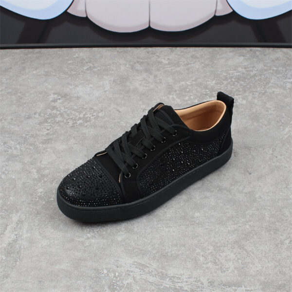 Men's Rhinestone Red Bottom Low-top Comfortable Breathable Fashion Sneakers - Image 7