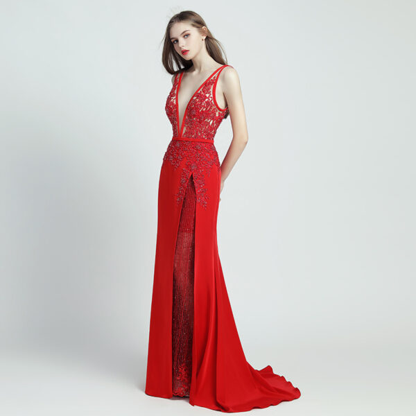 Lace Beaded Toast Dress Temperament Long Style - Image 5