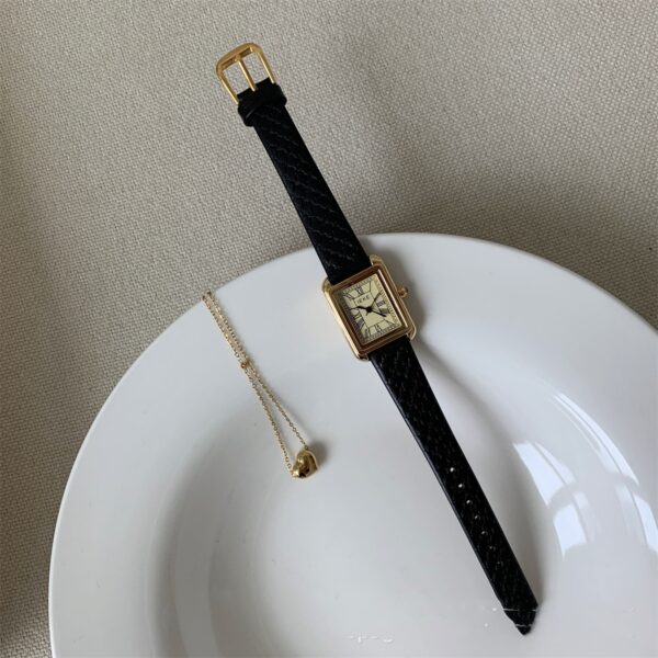 Simple Roman Rectangular Leather Watch Women - Image 2