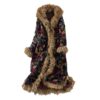 Women's Ethnic Style Cotton Linen Literary Over-the-Knee Fur Collar Hooded Padded Jacket - Image 2