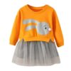 New spring infant skirt 1 long sleeved dress 2 female baby cartoon 3 4 princess dress lace dress tide - Image 5