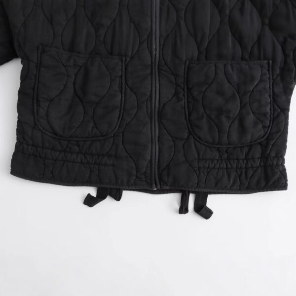 Women's Pocket Decoration Cotton Jacket Coat - Image 5
