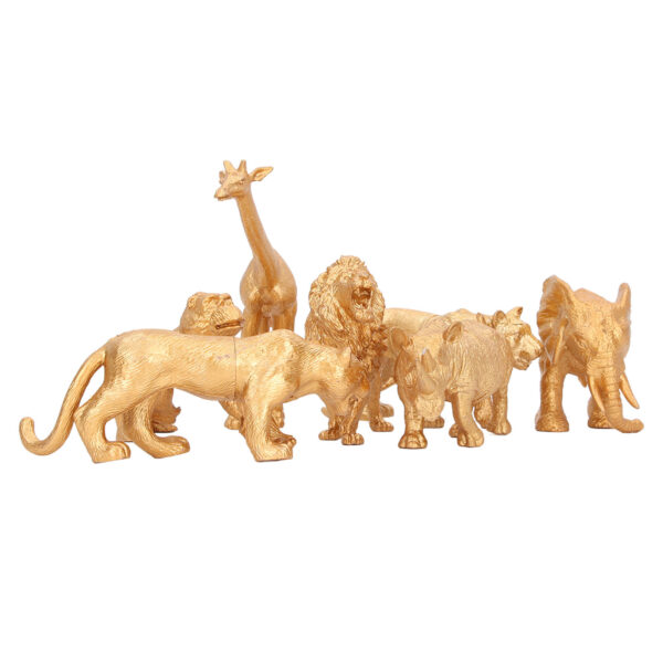 Safari Animals Figures Toy Gold Color Wild Zoo Animals Figurines for Early Education - Image 7
