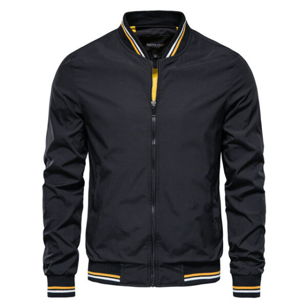Men's Striped Zip-up Jacket With Pockets Fashion Casual Outerwear Sports Baseball Clothing Spring And Fall - Image 6