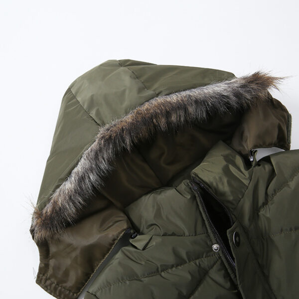Boys Large Fur Collar Padded Warm Cotton Jacket - Image 7