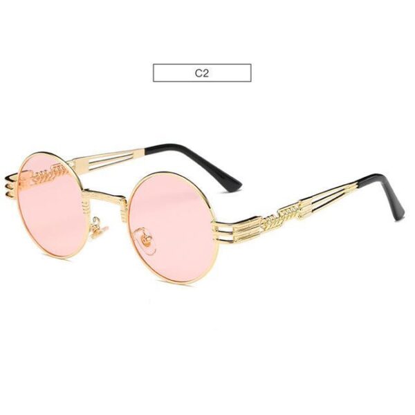 Gold Metal Fashion John Lennon Round Sunglasses Steampunk Sunglasses Mens Womens Retro Vintage Coating Mirrored Eyewear Shades - Image 3