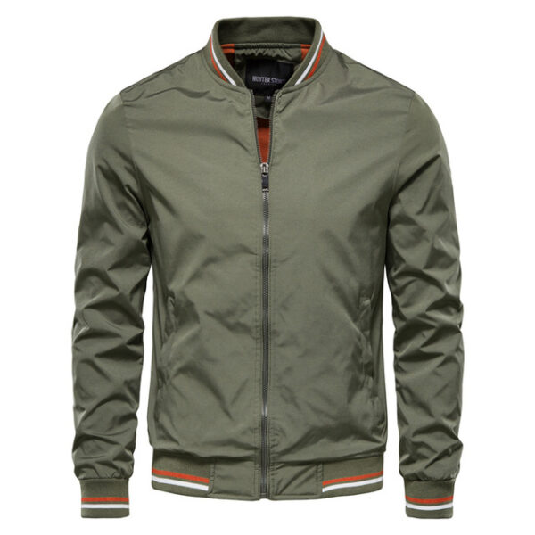Men's Striped Zip-up Jacket With Pockets Fashion Casual Outerwear Sports Baseball Clothing Spring And Fall - Image 5