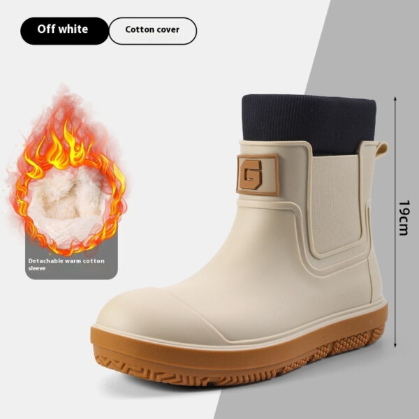Men's Short Fashion Non-slip Waterproof Shoes Fleece-lined Platform - Image 7