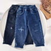 Boys  Fleece Jeans Straight Trousers Trendy Children s Clothing - Image 3