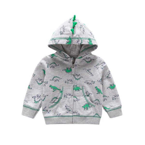 27Kid Toddlers Hoodies Boys Girls Spring  Jacket Little Baby Infant Dinosuar Cartoon Hooded Kids Cute Boys Outwear Sweatshirt - Image 3