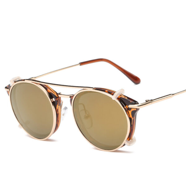 Double-layer Dual-purpose Glasses Retro Round Frame External Ink Lens - Image 5