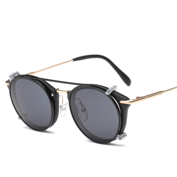 Double-layer Dual-purpose Glasses Retro Round Frame External Ink Lens - Image 7