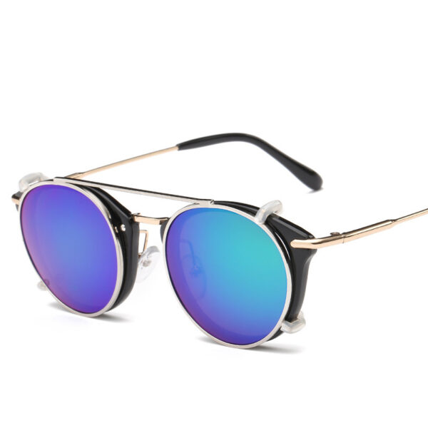 Double-layer Dual-purpose Glasses Retro Round Frame External Ink Lens - Image 3