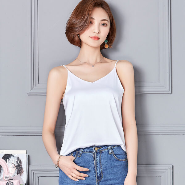Women's Elegant Satin Tank Top - Image 7