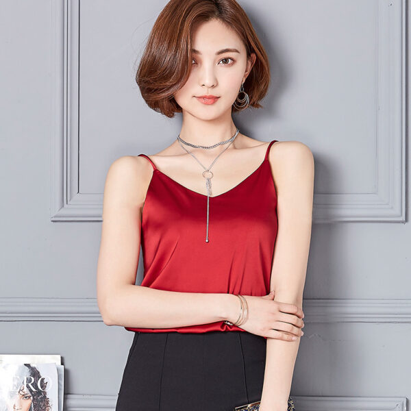 Women's Elegant Satin Tank Top - Image 6