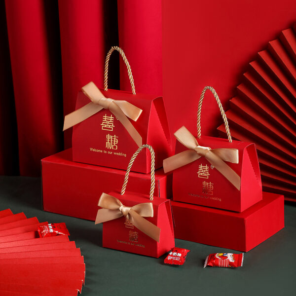 Wedding Candy Box Portable Chinese Style Wedding Candy Gift Box - Image 5