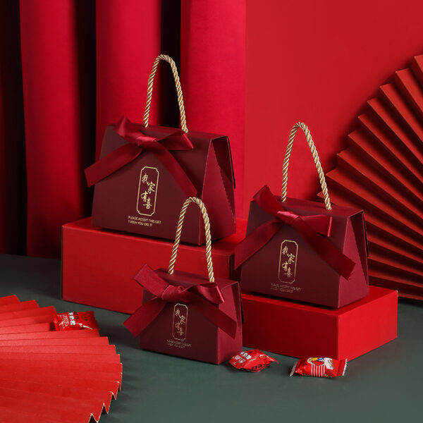 Wedding Candy Box Portable Chinese Style Wedding Candy Gift Box - Image 3