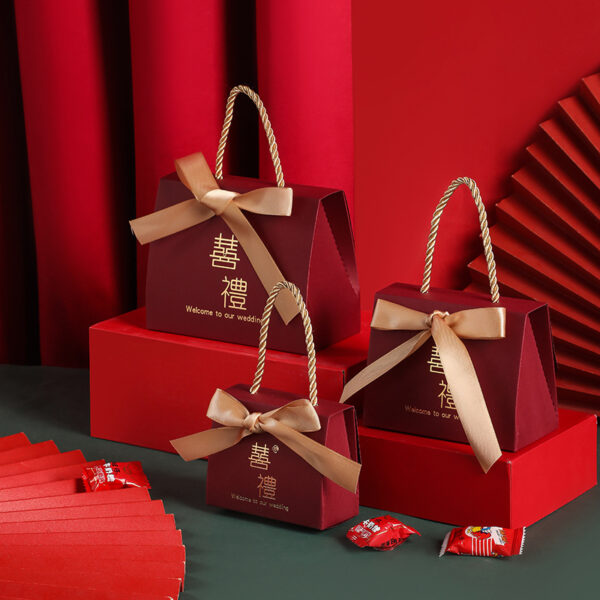 Wedding Candy Box Portable Chinese Style Wedding Candy Gift Box - Image 4