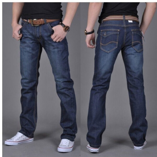 Men's Denim Long Pants Trendy Men's Denim Straight-Leg Pants - Image 4