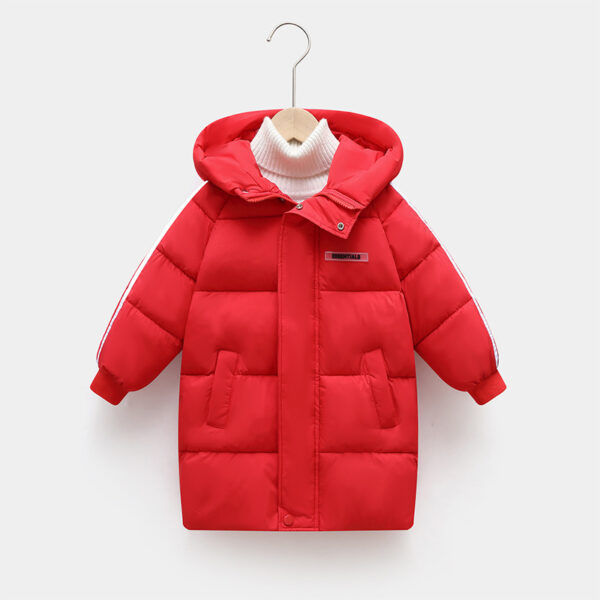 Mid-length Thickened Children's Down And Wadded Jacket - Image 7