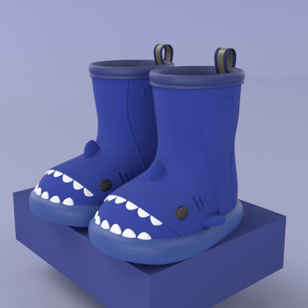 Children Boys Girls Cute Cartoon Waterproof Shoes Safety Rubber Shark Slippers Kids Rain Boots - Image 6