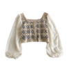 Design Chiffon Lantern Sleeve Loose Short Shirt Top - Image 7