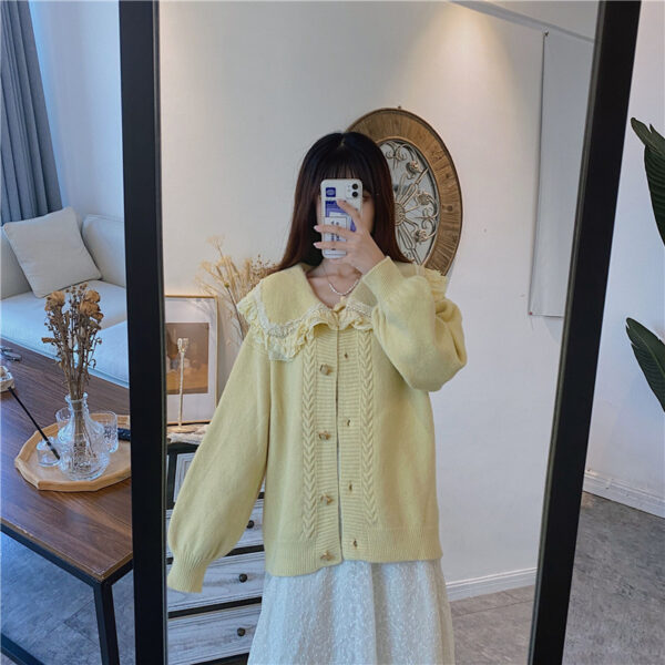 Doll collar knitted sweater - Image 2