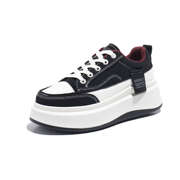 Female Student White Thick Sole Height Increasing Sports Board Shoes - Image 5
