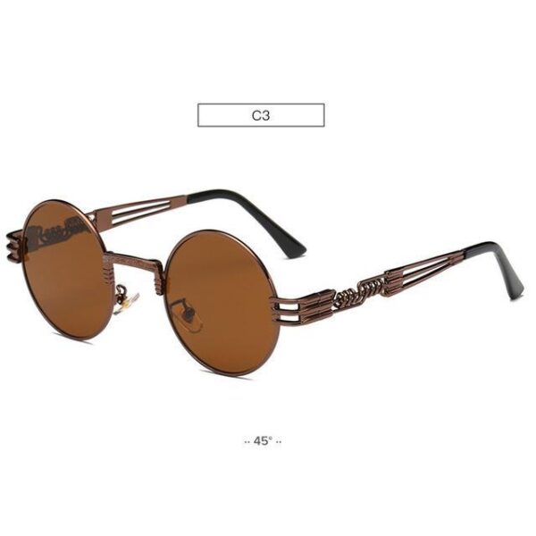 Gold Metal Fashion John Lennon Round Sunglasses Steampunk Sunglasses Mens Womens Retro Vintage Coating Mirrored Eyewear Shades - Image 6