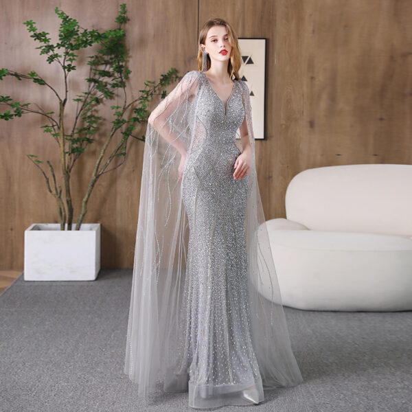 Evening Dress Banquet Slimming Fishtail Host Evening Dress - Image 10