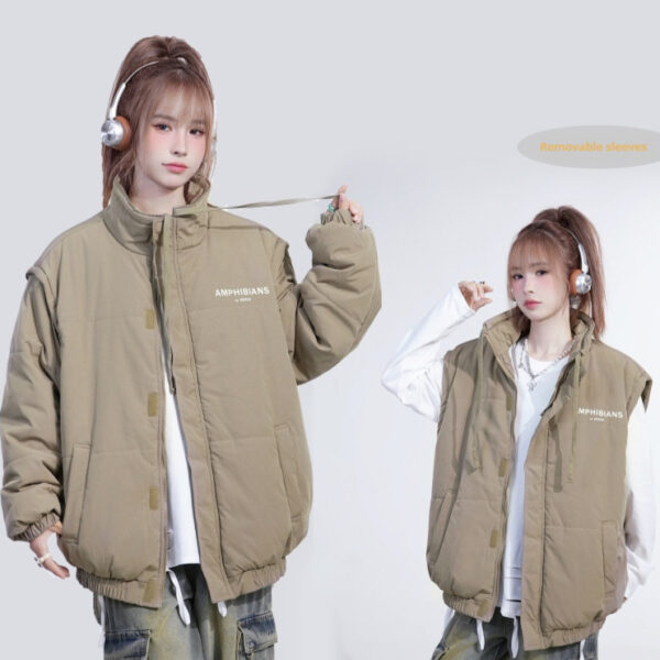 Men's And Women's Same Two-way Sleeve Detachable Vest Down Coat - Image 8