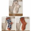 Vintage Small Flower Wool Socks Fleece Lined Padded Warm Keeping Tube Socks - Image 10