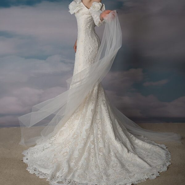 Off Shoulder Super Immortal Slim Fit Slim Fishtail Dress - Image 5