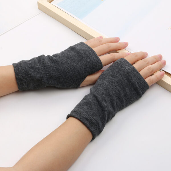 Winter Cotton Gloves Half Finger Sports Fingerless Gloves Knitted - Image 4