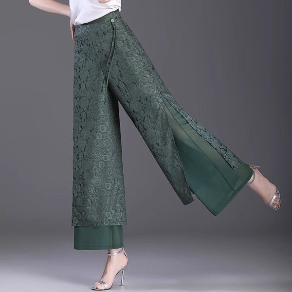 Chinese Style Split Pants Thin High Waist Loose - Image 3
