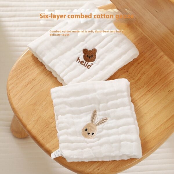 Baby Thin Cotton Class A Six-layer Gauze Small Square Saliva Towel - Image 5