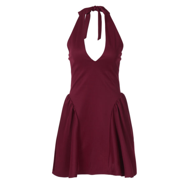 Sexy Deep V-neck Halter Dress Ins Fashion Slim Short Dress For Party Clothing Women - Image 3