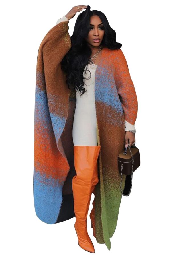 Casual Loose Knitted Long Women's Coat - Image 4