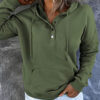 Long-sleeved Hooded Sweatshirt With Pockets Fashion Casual Button Drawstring Design Hoodie Top Spring And Autumn Sports Clothing For Women - Image 8