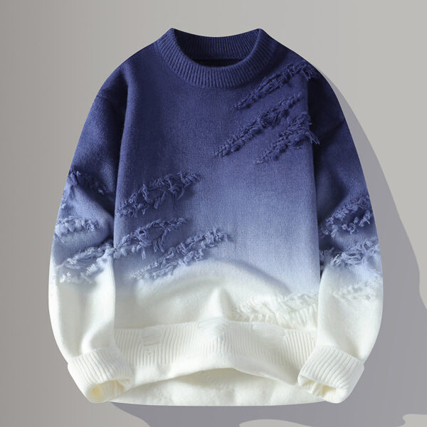 Round Neck Pullover Personalized Gradient Sweater - Image 8