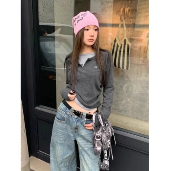 Women's Fashion American Vintage Bottoming Shirt - Image 2